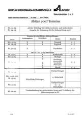 Termine des Abiturs 2012