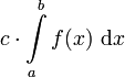 c \cdot \int\limits_a^b f(x) \ \mathrm{d}x