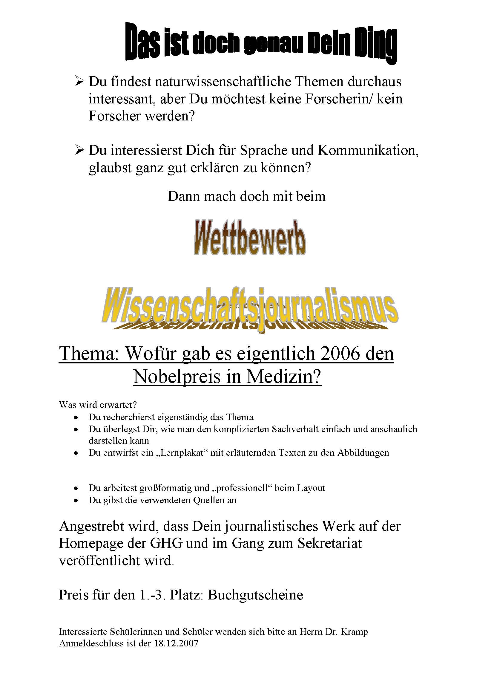 Wettbewerb Journalismus